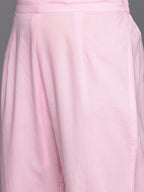 KSUT (House of Varanga) Pink Thread And Mirror Embroidered Kurta Paired With Straight Trouser And Chiffon Dupatta - Distacart