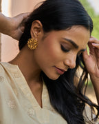 trueBrowns Gold-Polished Leaf Earrings - Distacart