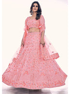 Myra Pink Soft Net Embroidered Designer Lehenga Choli