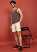 Fabmade Men Beige Cotton Regular Shorts