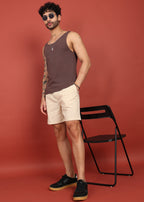 Fabmade Men Beige Cotton Regular Shorts