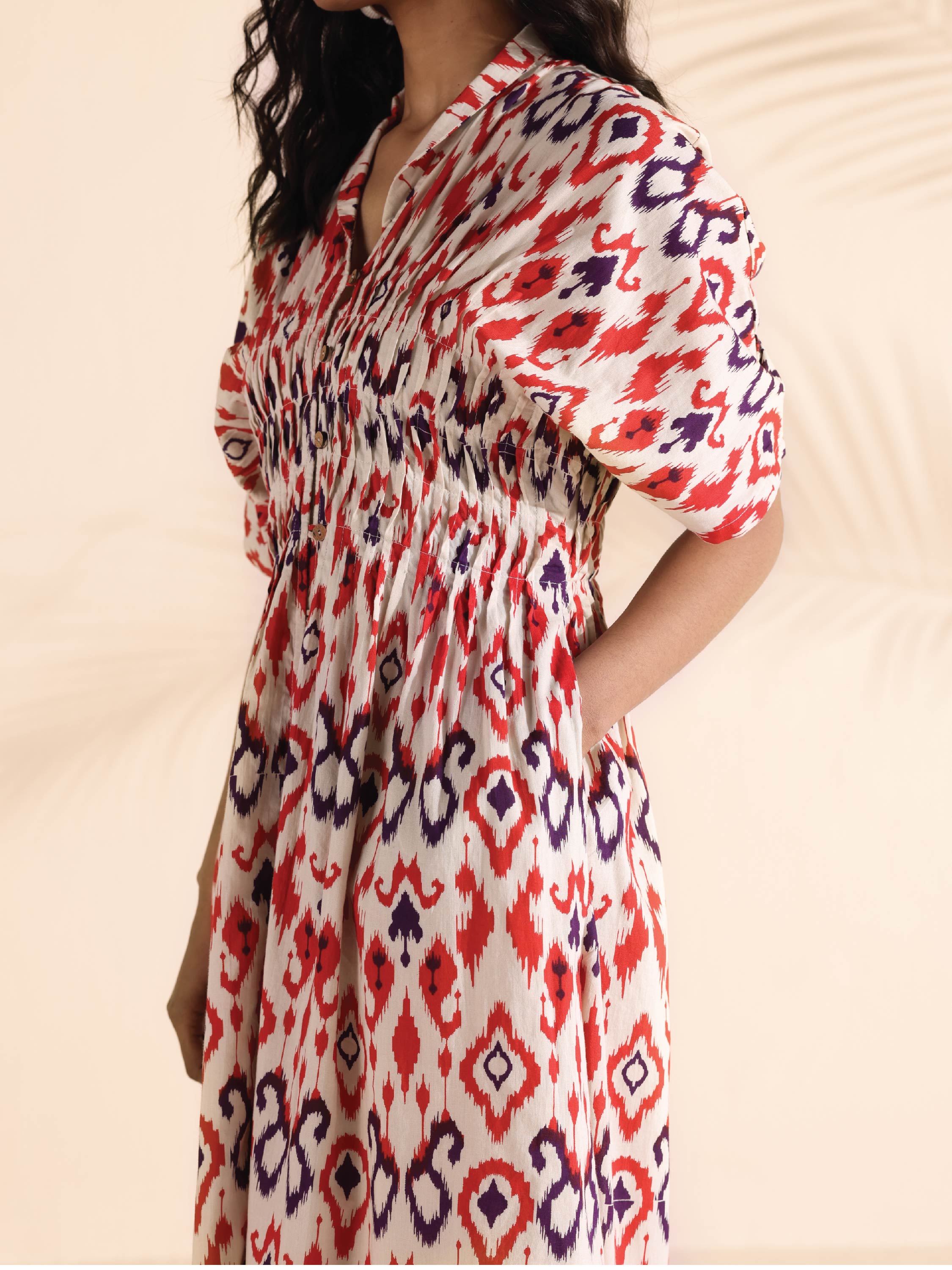 trueBrowns Carrot Cotton Ikat Dress - Distacart