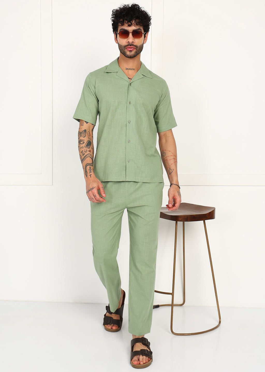 Fabmade Sage Flow Linen Co-Ord Set