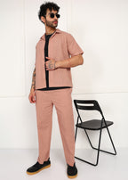 Fabmade Men’S Peach Linen Co-Ord Set