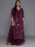 Ahalyaa Plus Size Floral Print Crepe Layered A-line Maxi Ethnic Dress - Distacart