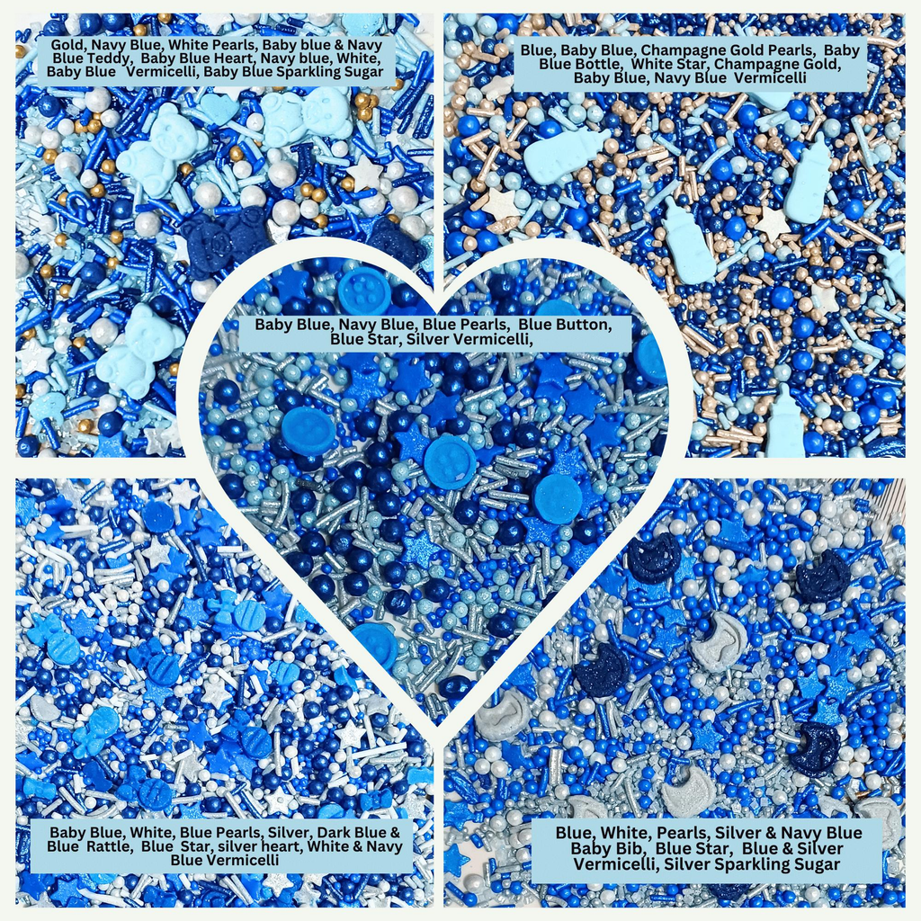 confect boys baby shower sprinkles edible sprinkles assorted pack of 5 baby shower 30