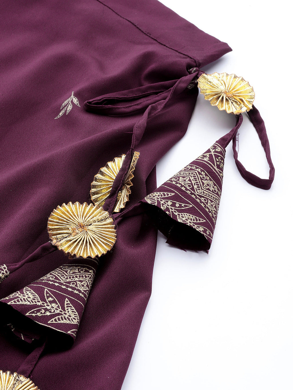 Indian Clothing Ahalyaa Purple & Gold-Toned Printed Sequinned Foil Print Ready to Wear Lehenga & Blouse With Dupatta