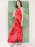 InWeave Women's Red Tie And Die Dress - Distacart