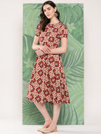InWeave Women's Maroon Square Dress - Distacart