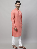 Even Apparels Maroon Pure Cotton Kurta With Band Collar - Distacart