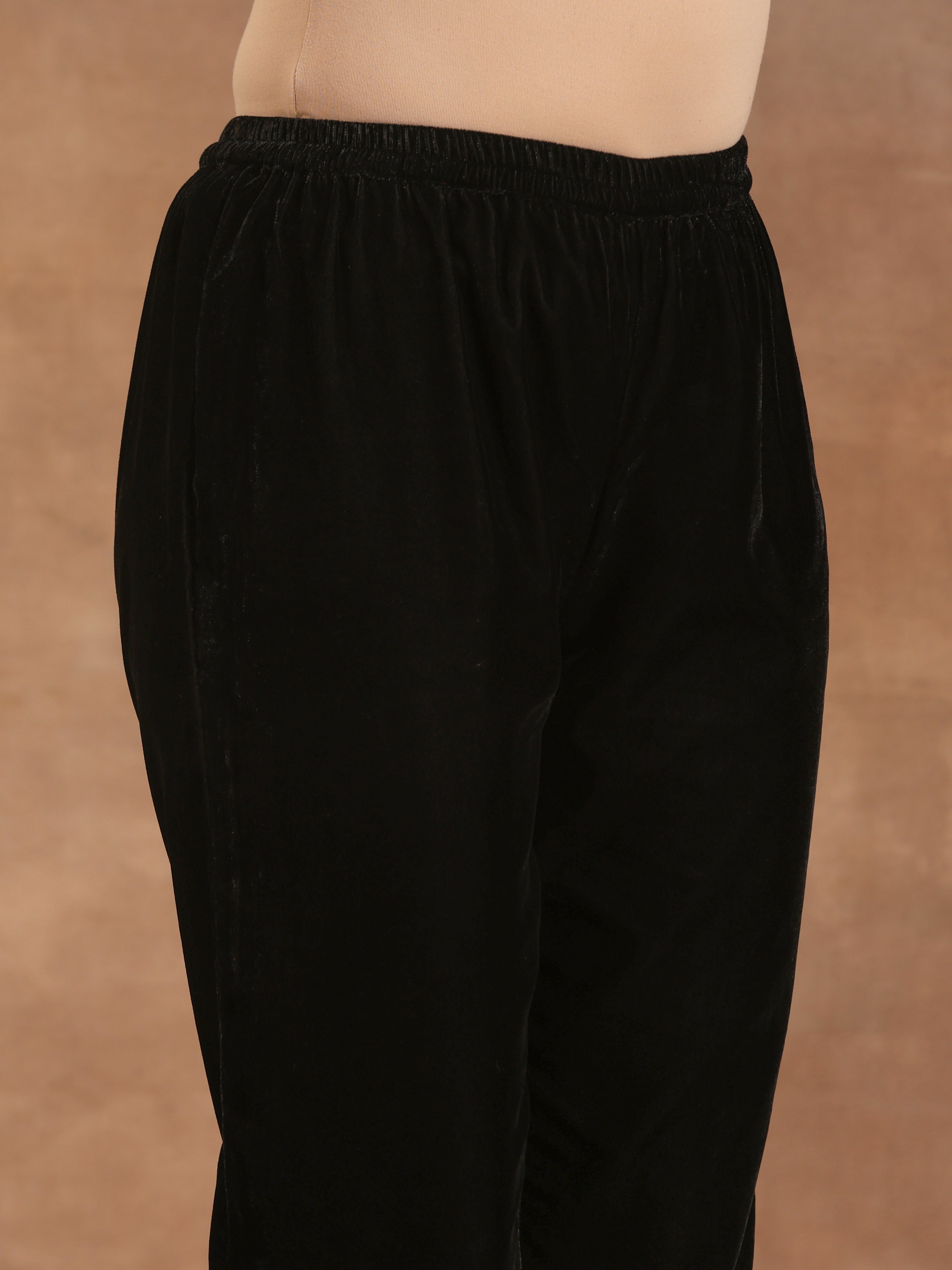 trueBrowns Black Velvet Pant
