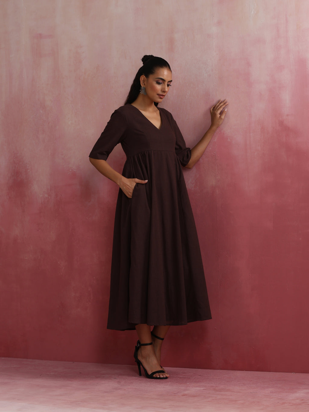 trueBrowns Cola Cotton Dobby Dress - Distacart