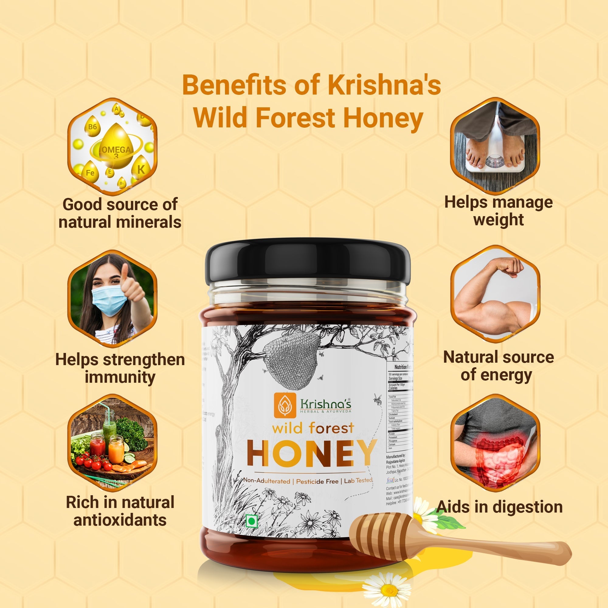Krishna'S Herbal & Ayurveda Pure Wild Forest Honey - Distacart