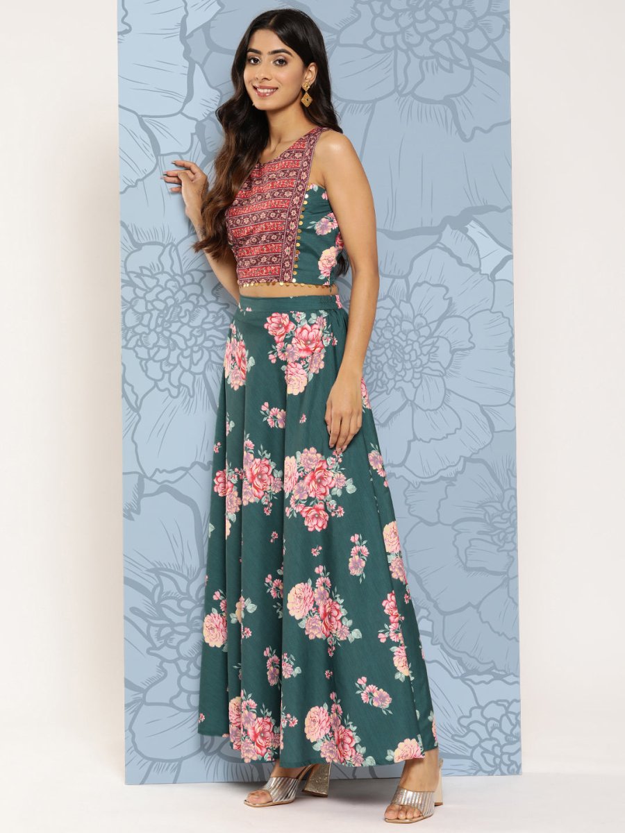 Ahalyaa Printed Sequinned Ready to Wear Lehenga & Blouse With Dupatta
