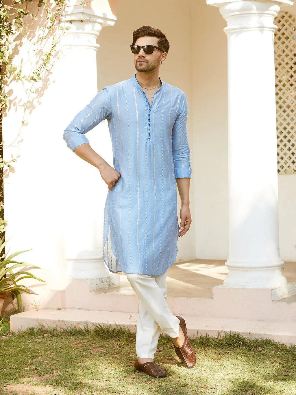 Fabmade Elegance In Every Thread Must Have The Sequins Embroidered Chanderi Silk Kurta