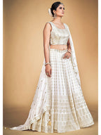 Myra White Georgette Real Georgette Lehenga Choli