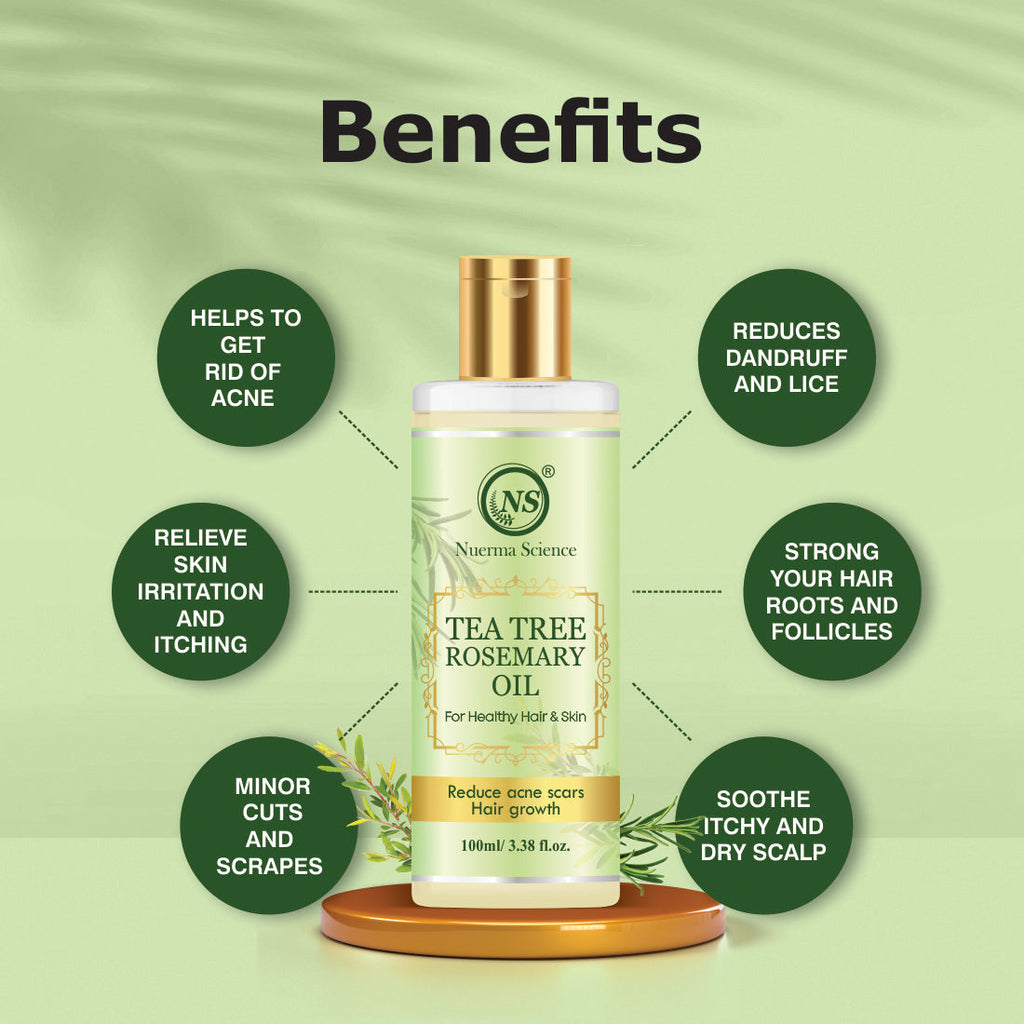 Nuerma Science Tea Tree Rosemary Oil For Healthy Skin & Hair Growth