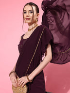 Ahalyaa Ruffled Poly Georgette Saree