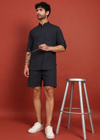 Fabmade Onyx Noir Short Kurta Co-Ord Set