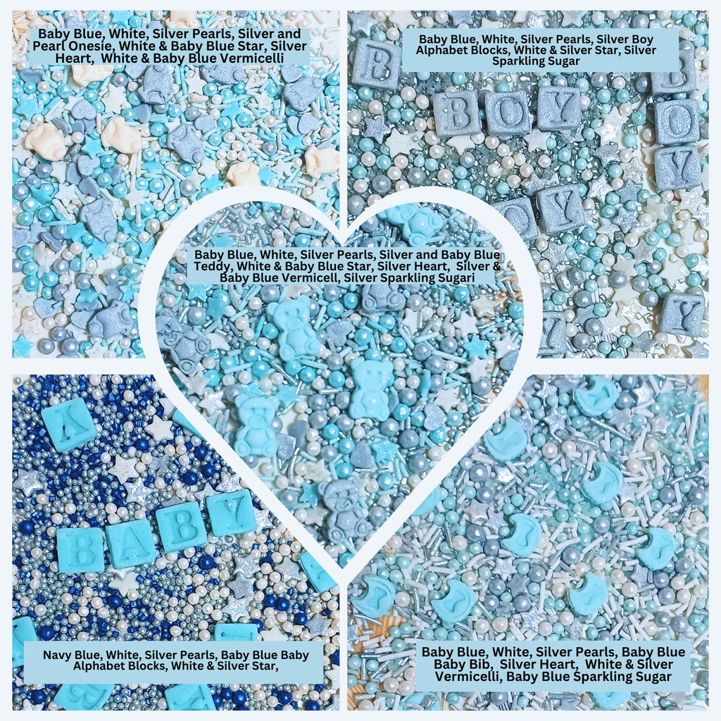 confect boys baby shower sprinkles edible sprinkles assorted pack of 5 baby shower 25