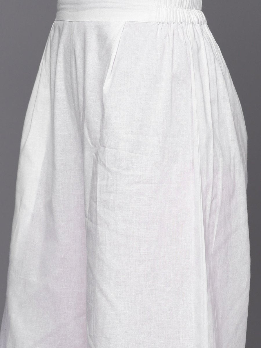 Ahalyaa Floral Embroidered Gotta Patti Pure Cotton Kurta With Palazzos & Dupatta