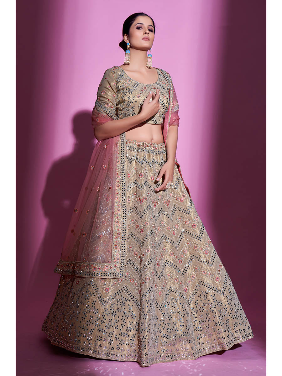 Myra Tan Gota Silk Embroidered Designer Lehenga Choli