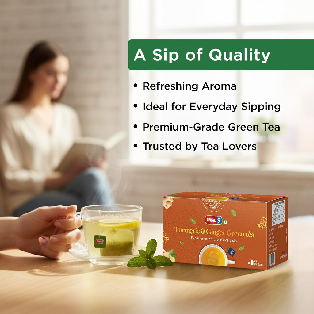 jivraj9 Tea Turmeric And Ginger  Green Tea - Distacart