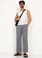 Fabmade Slate Grey Linen Pyjama