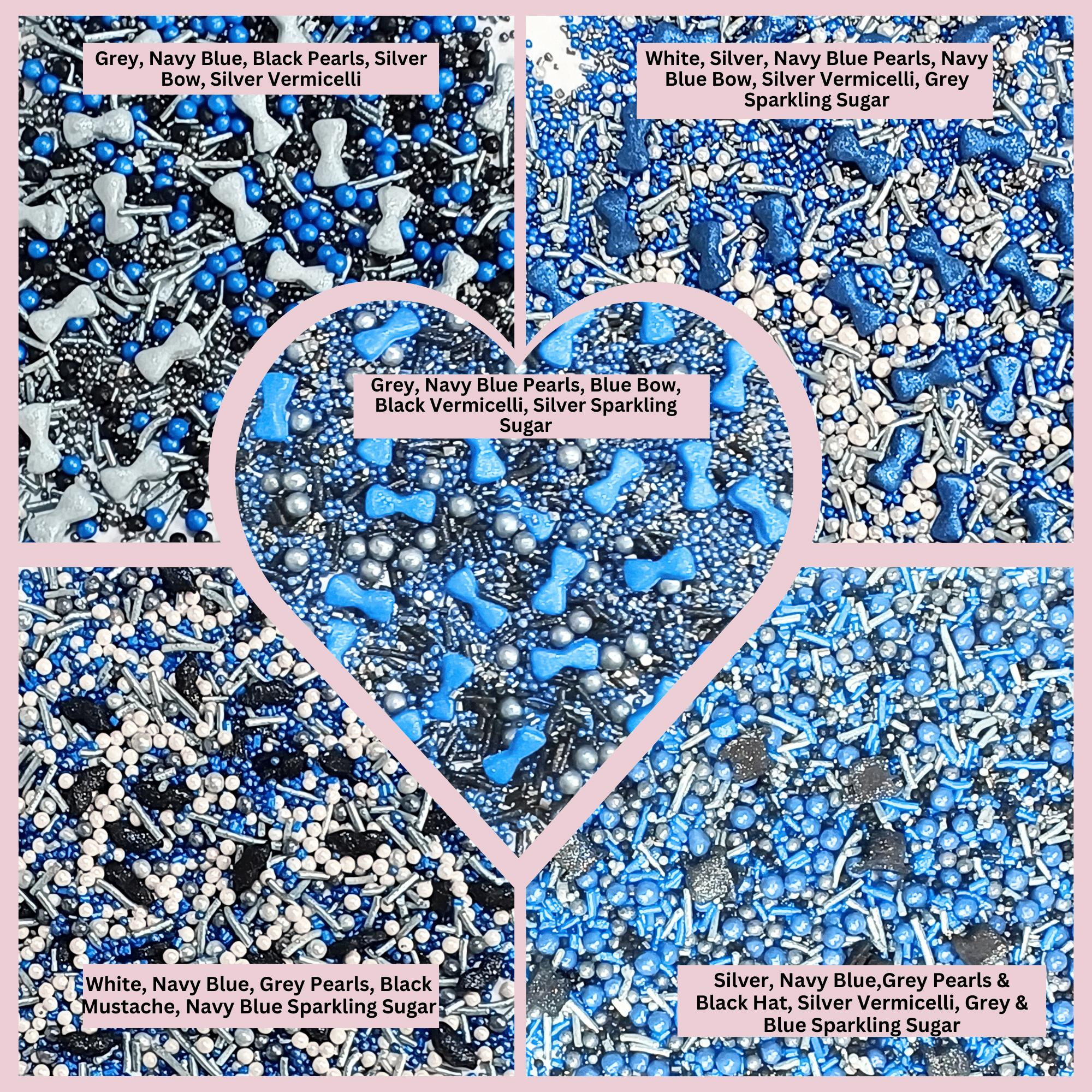 confect edible sprinkles black blue white sprinkles mix 100gms