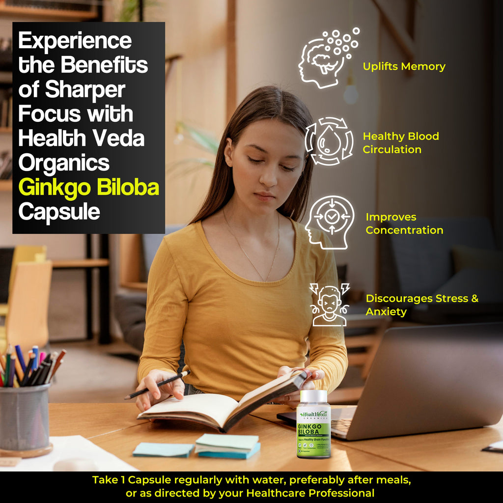 Health Veda Organics Ginkgo Biloba Capsules - Distacart