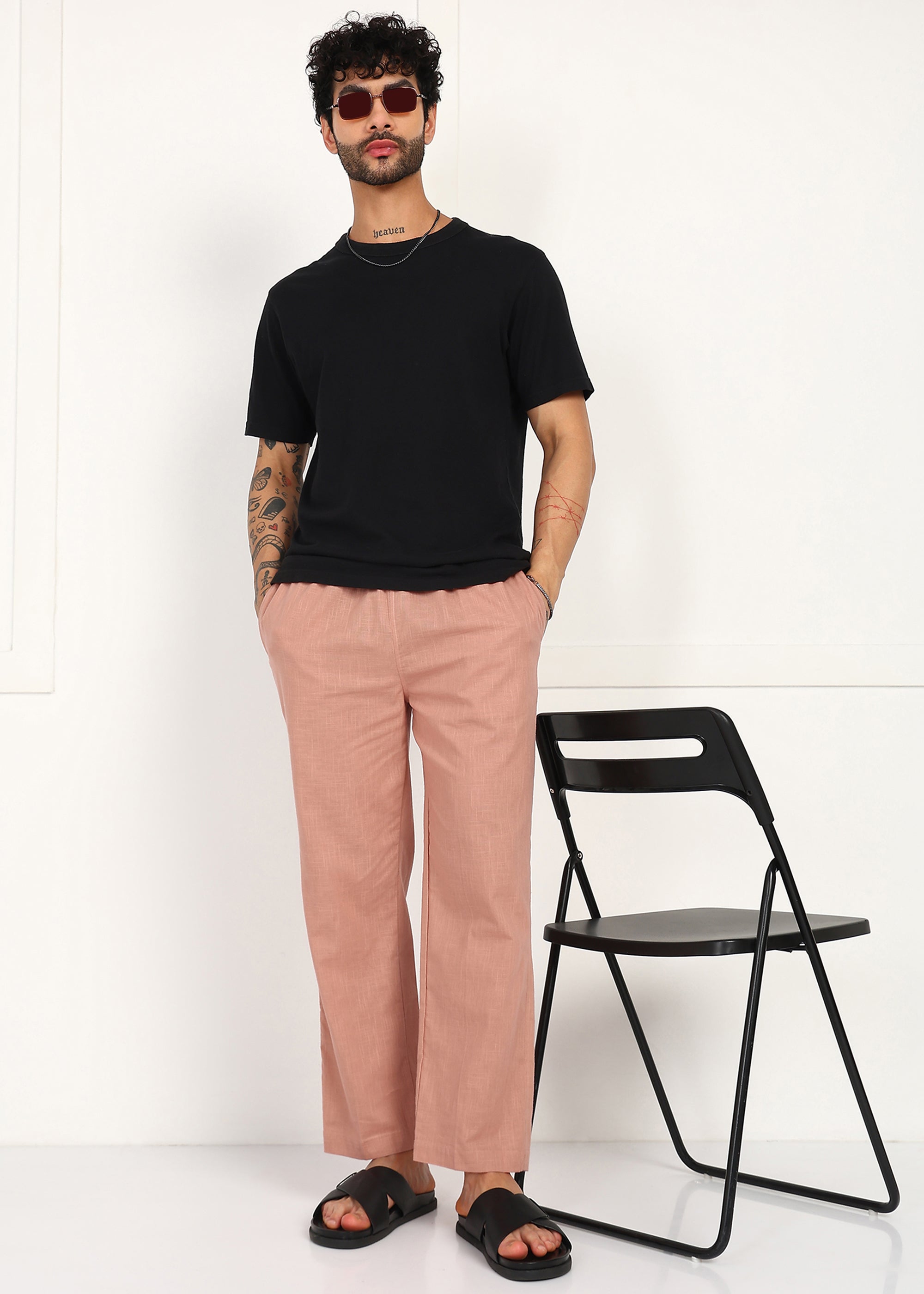 Fabmade Men’S Peach Linen Pyjama