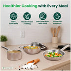 The Indus Valley TurboCuk Tri-ply Stainless Steel Cookware Set: 24cm Kadai with Lid + 22cm Fry Pan + 16cm Sauce pan, Premium Quality, 3 Layer Thick Body, 100% Toxin-free, Non-stick, Induction & Gas
