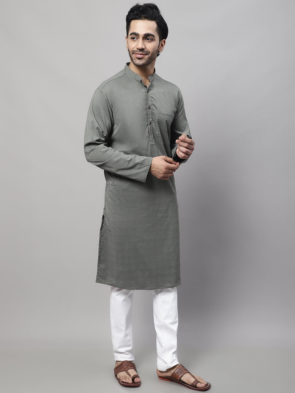 Even Apparels Multi Pure Cotton Kurta With Band Collar - Distacart