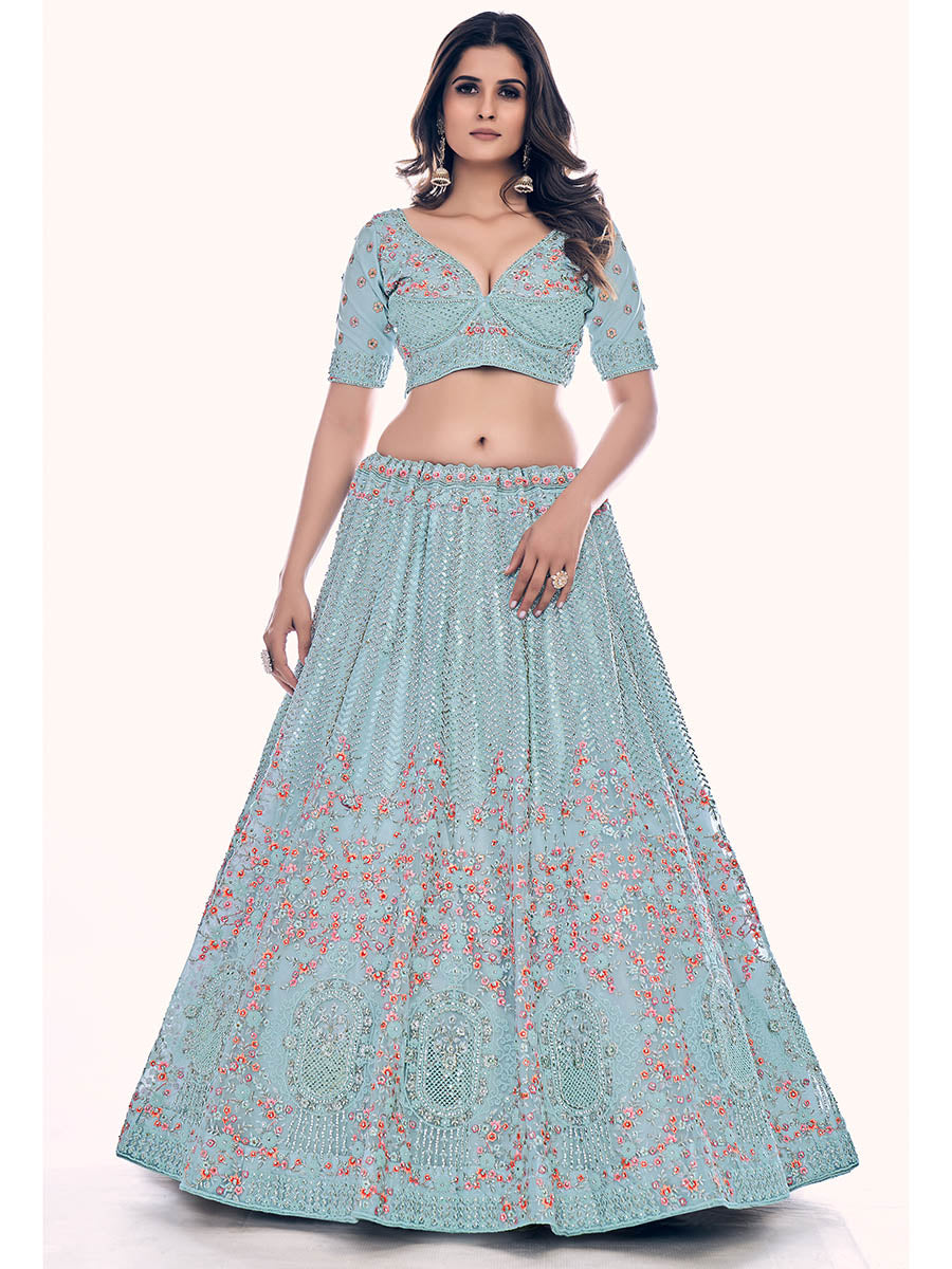 Myra Firozi Soft Net Embroidered Designer Lehenga Choli