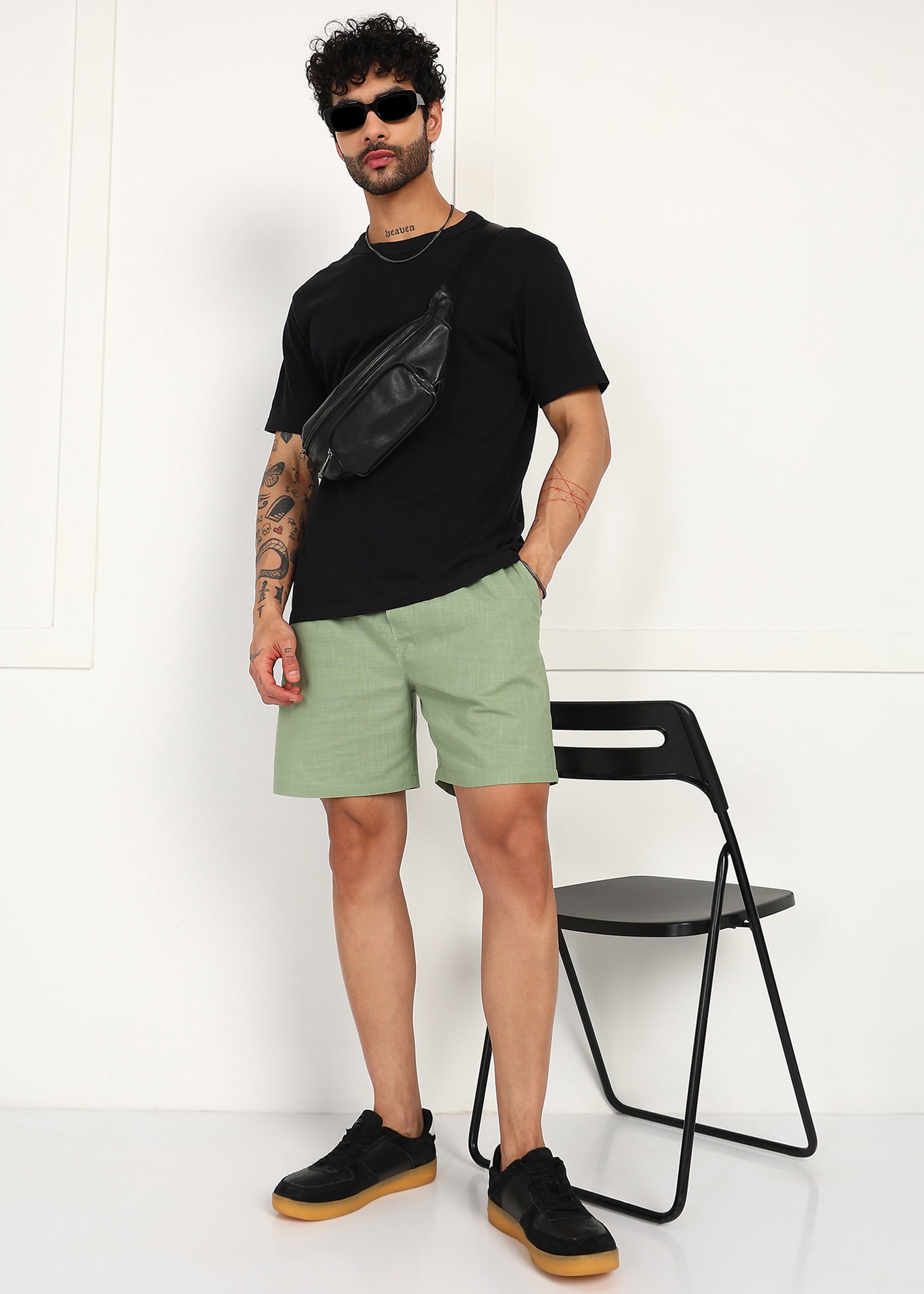 Fabmade Sage Linen Shorts