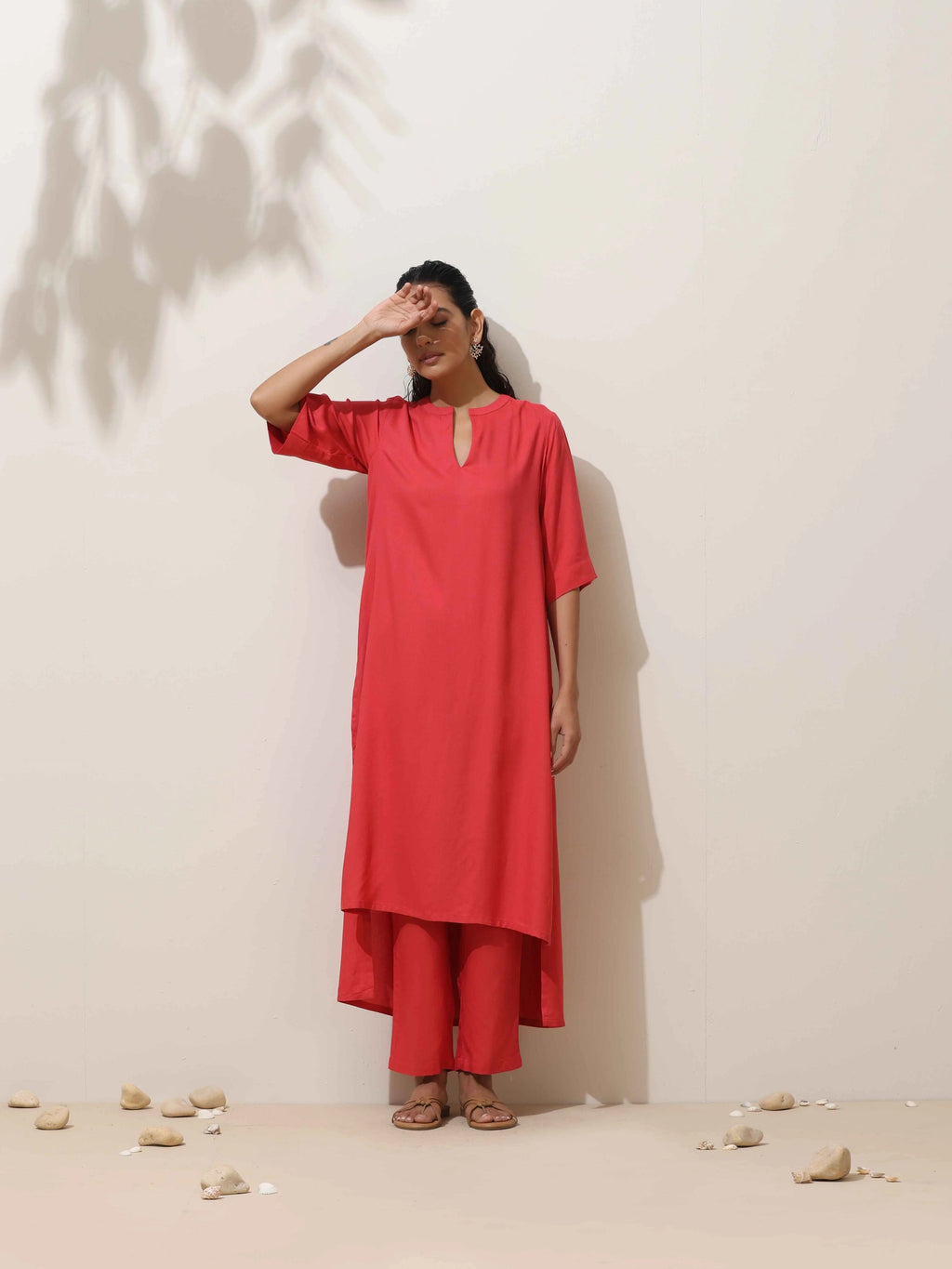 trueBrowns Coral Viscose Kurta Pant Set - Distacart