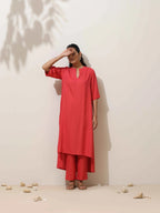 trueBrowns Coral Viscose Kurta Pant Set - Distacart