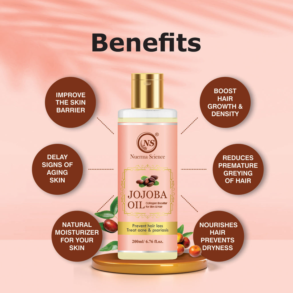 Nuerma Science Jojoba Oil: Your Ultimate Collagen Booster for Skin Glow & Hair Growth