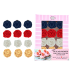 confect edible sugar roses cake toppers for cupcakes doughnut cake decorations pack of 12 j4 roses 03