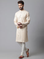 Even Apparels Brown Pure Cotton Kurta With Band Collar - Distacart