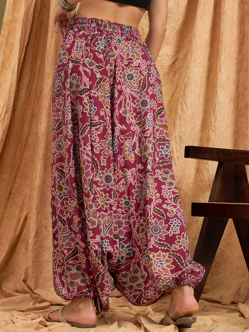 InWeave Burgundy Big Jaal Harem Pant
