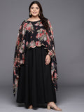 Ahalyaa Plus Size Boat Neck Maxi Ethnic Dress - Distacart