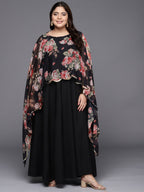 Ahalyaa Plus Size Boat Neck Maxi Ethnic Dress - Distacart