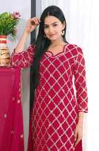 Teeya Creation Rani Color Faux Georgette Silk Heavy Embroidery Work Fully Stitched Salwar Suit