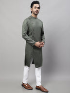 Even Apparels Green Sherwani Kurta With Asymetrical Cut - Distacart