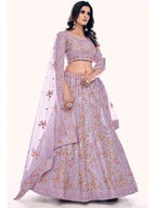 Myra Lilac Soft Net Embroidered Designer Lehenga Choli