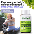 Health Veda Organics Zinc Citrate Veg Capsules - Distacart