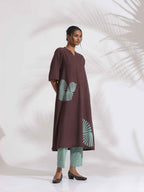 trueBrowns Cola Cotton Print Flared Kurta Set - Distacart