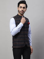 Even Apparels Men's Black Nehru Jacket With Welt Pockets