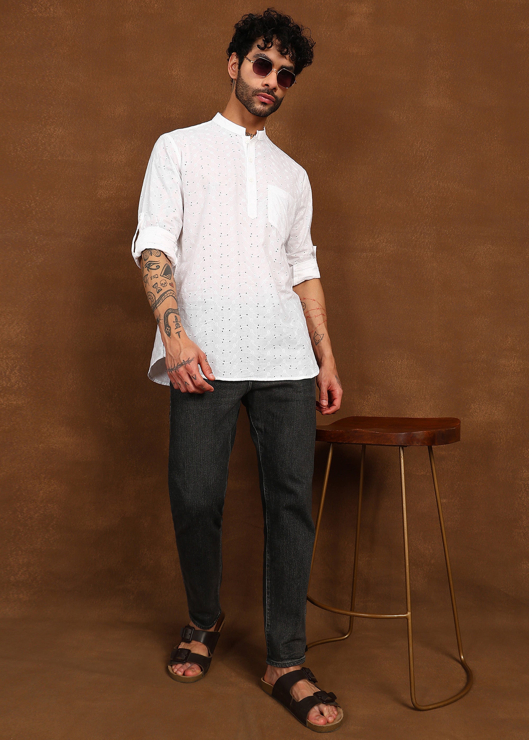 Fabmade Minimal Loom Linen Kurta